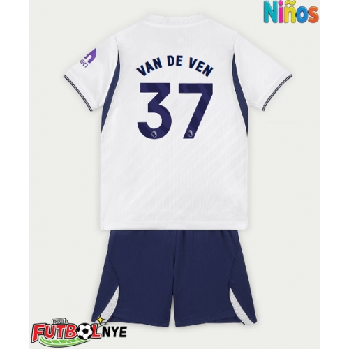 Camiseta Tottenham Hotspur Micky van de Ven #37 Primera Equipación para niños 2026-27 manga corta (+ pantalones cortos)